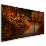 Kolmeosalise pildiga l&otilde;uenditr&uuml;kk Forest Autumn Leaves Nature 60x40 oranž