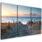 Kolmeosalise pildiga l&otilde;uenditr&uuml;kk Sunset at the Baltic Sea 60x40 sinine