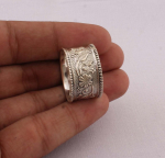 Meditatsioonikeerutaja B&auml;nd S&otilde;rmus 925 Sterling H&otilde;be Ehted Statement S&otilde;rmus Ehted Meestele 6 h&otilde;be