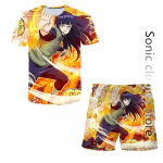 Suvine anime Naruto T-s&auml;rk meeste vabaaja komplekt Brand Boys T-s&auml;rk l&uuml;hikeste varrukatega + l&uuml;hikesed p&uuml;ksid &uuml;lisuured 3D printimine lastele kaheosaline komplekt 130