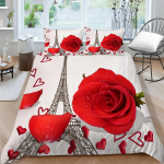 3D Eiffeli torn voodipesukomplekt Romantiline armastus tekikott padjap&uuml;&uuml;r 2 v&otilde;i 3 AU/DE/US/UK t&auml;issuurus kodu kaunistus Baby 100x135cm
