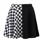 Harajuku punk gooti seelik naistele Emo Alt Retro ruuduline lapiline k&otilde;rge v&ouml;&ouml;kohaga seelik Mall Goth Aesthteic Clubwear S must