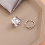 2 tk / komplekt Korea s&otilde;rmuseid naistele Lihtne mood avatud s&otilde;rmuse komplekt Vintage s&otilde;rmus Paaris&otilde;rmused Aksessuaarid Ehted