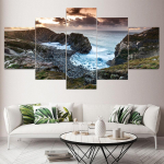 5 paneeli maastik Dorseti rannik Jurassic Rock P&auml;ikeset&otilde;usu l&otilde;uend Maalimine Plakatid ja tr&uuml;kised Seinakunst Pilt Kodukaunistus Ilma raamita 20x35cm*2 20x45cm*2 20x55cm*1