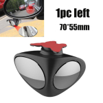 2 in 1 Car Blind Spot Mirror 360 Degree Rotation Dual Sided Blind Spot Mirror Parking Auxiliary Car Rear View 1pc left black