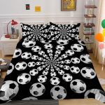 3D jalgpalli voodipesu t&auml;issuuruses jalgpalli mustriga voodikatte komplekt sobib poiste ja meeste spordis&otilde;prade toa kodukaunistamiseks Baby 100x135cm