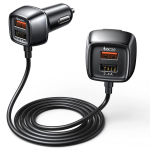 Kahe QC 3.0/60W 4 mitme pordiga USB-autolaadija kiirlaadimine, laadija automaatne pistikupesa s&uuml;&uuml;teadapter, esi- ja tagaistmete samaaegne laadimine Package-17.8x8.5x3cm must