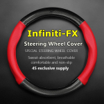 Ei l&otilde;hna &otilde;huke Infiniti FX rooliratta kate Ehtsast nahast, s&uuml;sinikust sobiv FX45 2004 FX35 2007 FX50 2009 2010 2011 FX37 Red-Round Shape black