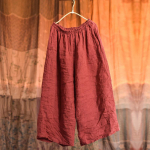 Johnature naiste vintage linane lahtised laiad p&uuml;ksid elastne v&ouml;&ouml;koht suvep&uuml;ksid &uuml;hev&auml;rvilised vabaaja pikad p&uuml;ksid One Size must