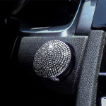 Bling Crystal autok&auml;ivitusmootori s&uuml;&uuml;tenupp dekoorl&uuml;liti kaitsekatte kleebis Autotarvikud naiste interj&ouml;&ouml;r 01 gray