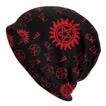 Supernatural Devil telesaade Sam Dean Winchester Bonnet Beanie Kootud M&uuml;tsid Naiste Unisex Soojad Talvised Skullies Nokam&uuml;tsid Suusatamiseks Skullies Beanie Hat