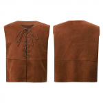 Laste unisex renessanss keskaegne kost&uuml;&uuml;m, vest, pits-tops, Halloweeni peoriided 11-12 Years tumepruun v&auml;rv