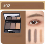 3 v&auml;rvi professionaalne kulmupuudri komplekt kauakestev kulmupuudri varjupalett pehme harjaga kulmude tugevdajaga