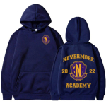 Kolmap&auml;ev Addams Nevermore Academy Hoodies Uus telesari Tr&uuml;kitud dressipluusid Unisexi gooti pikkade varrukatega kapuutsiga &uuml;lisuur kapuuts S black