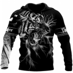 Br&auml;nd Fashion Autumn Tiger Meeste kapuutsid Lion Skin 3D k&otilde;ikjal tr&uuml;kitud meeste dressipluus Unisex lukuga pullover vabaaja jope M