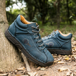 K&auml;sitsi valmistatud l&otilde;hestatud nahast saapad, meeste kingad, mugavad, poolsaapad, meestele, vabaajajalatsid, suur suurus47 48, t&ouml;&ouml;riistakingad 48 sinine