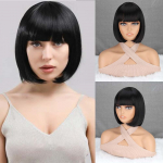 Miss Wig l&uuml;hike sirge parukas s&uuml;nteetilisest kiust lilla v&auml;rvi parukas naistele igap&auml;evaseks kandmiseks Cosplay 25cm