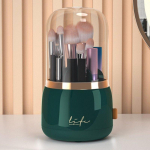 Kosmeetikatoodete hoiukarp P&ouml;&ouml;rlev tolmukindel meigipintsel, hoiutoru kummutilaua pliiatsihoidja huulepulga riiul