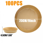 23 cm &otilde;hufrit&uuml;&uuml;ri &uuml;hekordselt kasutatav k&uuml;psetuspaberi vooder, mittenakkuva matt Auruti kandiline &uuml;mmargune p&auml;rgament mikrolaineahju k&ouml;&ouml;gipliitidele 100PCS-23cm Round