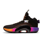 Air Jordan 35 GS P&auml;ikeseloojang Laste tossud Must T&auml;ielik-Oranž H&uuml;per-Viinamari CQ9433-004 38