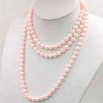 Trendikas uued aksessuaarid k&auml;sit&ouml;&ouml;osad 8 mm roosa ookeanikarp p&auml;rlitega kaelakee 50'' t&uuml;drukutele naistele kingitused ehete valmistamine