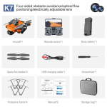 Uus K7 Drone 8K k&otilde;rglahutusega professionaalne kahe kaameraga neljakopteri WIFI LED-valgusti kolmeteljeline v&auml;rinastatav optilise voolu takistuste v&auml;ltimisega 1 battery oranž