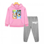 Bluey koer anime kapuutsiga dressipluus fliisist dressipluus Kawaii kapuutsiga komplektid poiss t&uuml;druk s&uuml;gis pikkade varrukatega riided pullover laste butiigi riided 140 must