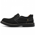 Nahast jalatsid Meeste &Otilde;ues hingavad Mehed Vabaaja Nahast Meeste Kingad Lamedad jalatsid Briti stiilis kingad 38 must