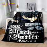 Multifilmi Black Butler Anime 3D tekk, pehme tekk koju Magamistoa voodi Diivan Piknikuks Reisikontori puhkekate Laste tekk 75cm x 90cm