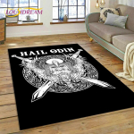 Viking Nordic Odin Valhalla Cartoon Valknut vaibavaip kodu elutuppa magamistuppa diivani uksemati sisekujundus, lasteala vaip libisemiskindel matt 40x60cm