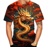 Dragon Animal 3D Prinditud T-s&auml;rk Kevadsuvine T-s&auml;rk Naiste Meeste Riided Suures O-suuruses kaelus L&uuml;hikeste varrukatega Avarad topid Hingavad paaris&auml;rgid S