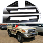 Toyota Land Cruiser LC76 LC78 LC79 FJ79 3D kroomitud auto k&uuml;lje logoga raami kere poritiiba katte trimmi kriimustusvastane kummiriba jaoks gray