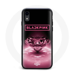 Kaitse&uuml;mbris - Maniacase - Iphone XR - Must - Pehme - Taustapilt teemantidega Blackpink Kpop Logo Roosa must