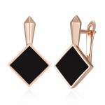 Lihtsad kullav&auml;rvi ruudukujulised mustad emailitud k&otilde;rvar&otilde;ngad naistele isikup&auml;ra peo igap&auml;evaseks ehteks must