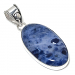 Natural Sodalite Gemstone Handmade 925 Sterling Silver Pendant 2.25 i7i12