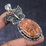Natural Sunstone Gemstone Handmade 925 Steling Silver Jewelry Pendant 2.88 b4a42
