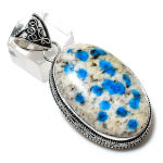 Natural K2 Azurite Gemstone Handmade 925 Sterling Silver Pendant 2.17 e8w40