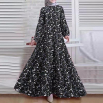 Naiste moslemi Abaya Dubai pikkade varrukatega ja elegantne balli kleit maxi XXXXXL must