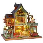 Nukumaja Miniatuurne nukk DIY koosteehituse mudel Villa komplekt V&auml;ikeste tubade m&auml;nguasjade tootmine Kodu Magamistoa kaunistused
