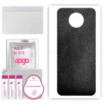 apgo Protective Skin Sticker for the back compatible with Nokia G10, Wrap Film, Foil, Vinyl - Pattern Black Leather