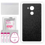 apgo Protective Skin Sticker for the back compatible with Huawei Mate 8, Wrap Film, Foil, Vinyl - Pattern Black Honeycomb