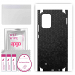 apgo Protective Skin Sticker for the back+sides compatible with Realme Narzo 50i, Full Wrap Film, Foil, Vinyl - Pattern Black Honeycomb