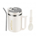 Roostevabast terasest kruusikumm koos k&auml;epidemega vaakum 500ml isoleeritud suur j&auml;&auml;kohvitass kaanega k&otilde;rred Korduvkasutatav veepudel kodu v&auml;likontori jaoks 500ML punane