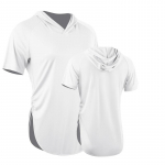 Women's Sports Hooded Loose T-shirts Solid Color Short sleeve Slimming Running Casual Fitness Clothing M valge