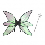 1 komplekt Fairy Wings v&auml;rviline l&otilde;ng Ilusad p&auml;kapikuprintsessi tiivad koos t&auml;hepulgaga j&otilde;ulufotograafia pidude rekvisiidid must