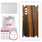 apgo Protective Skin Sticker for the back+sides compatible with Samsung Galaxy A32 4G, Full Wrap Film, Foil, Vinyl - Pattern Tigerwood