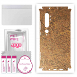 apgo Protective Skin Sticker for the back+sides compatible with Xiaomi Mi Note 10, Full Wrap Film, Foil, Vinyl - Pattern Rusty Copper
