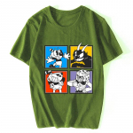 Cupheadi tegelased Unisex T-s&auml;rgid R&otilde;ivad T-s&auml;rgid Kohandatud t-s&auml;rk Suvine L&uuml;hikeste varrukatega Puuvillane T-s&auml;rk Streetwear L