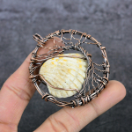 Natural Sea Shell Gemstone Copper Wire Wrap Gift Jewelry Pendant 2.60 s1l33