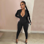 Treening Active Wear &uuml;hev&auml;rvilised p&uuml;ksid Naiste Jumpsuit Sportlik pikkade varrukatega Fitness Clubwear T&otilde;mblukuga Peokombinesoonid Bodycon XL